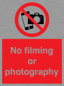 No filming or photography